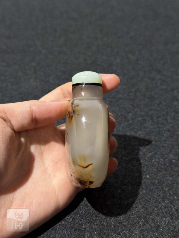 清 玛瑙俏色雕大吉大业图鼻烟壶 - 图6